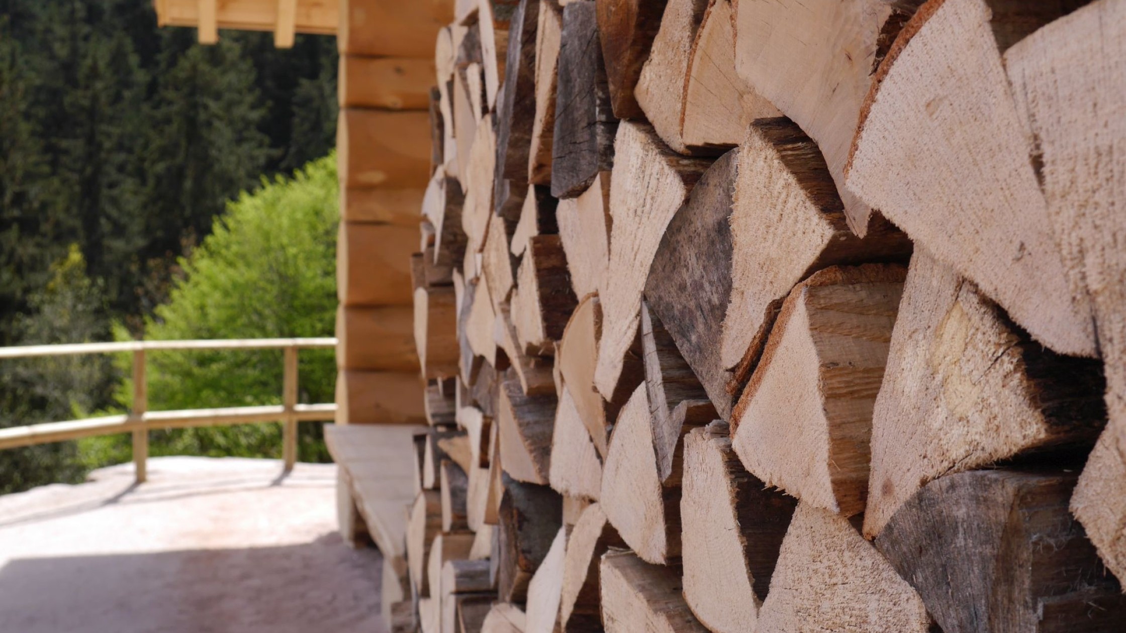 Schloßberghütte Aussenansicht Impression Holz